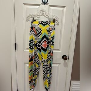 Bongo M tribal print loose fit high rise palazzo pants costume